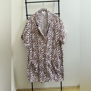 Zebra Print Shirt Dress 🦓